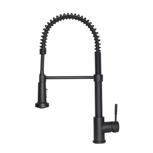 ZLINE Autograph Edition Apollo Pull Down Spring Single Handle Kitchen Faucet in Matte Black (APL-KF-MB) main image.