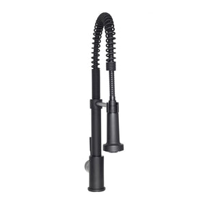 ZLINE Apollo Pull Down Spring Kitchen Faucet in Matte Black (APL-KF-MB) front.