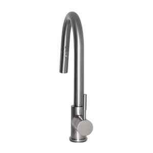 ZLINE Arthur Kitchen Faucet in Brushed Nickel (ATH-KF-BN) behind.