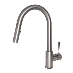 ZLINE Arthur Pull Down Single Handle Kitchen Faucet in Brushed Nickel (ATH-KF-BN) side.
