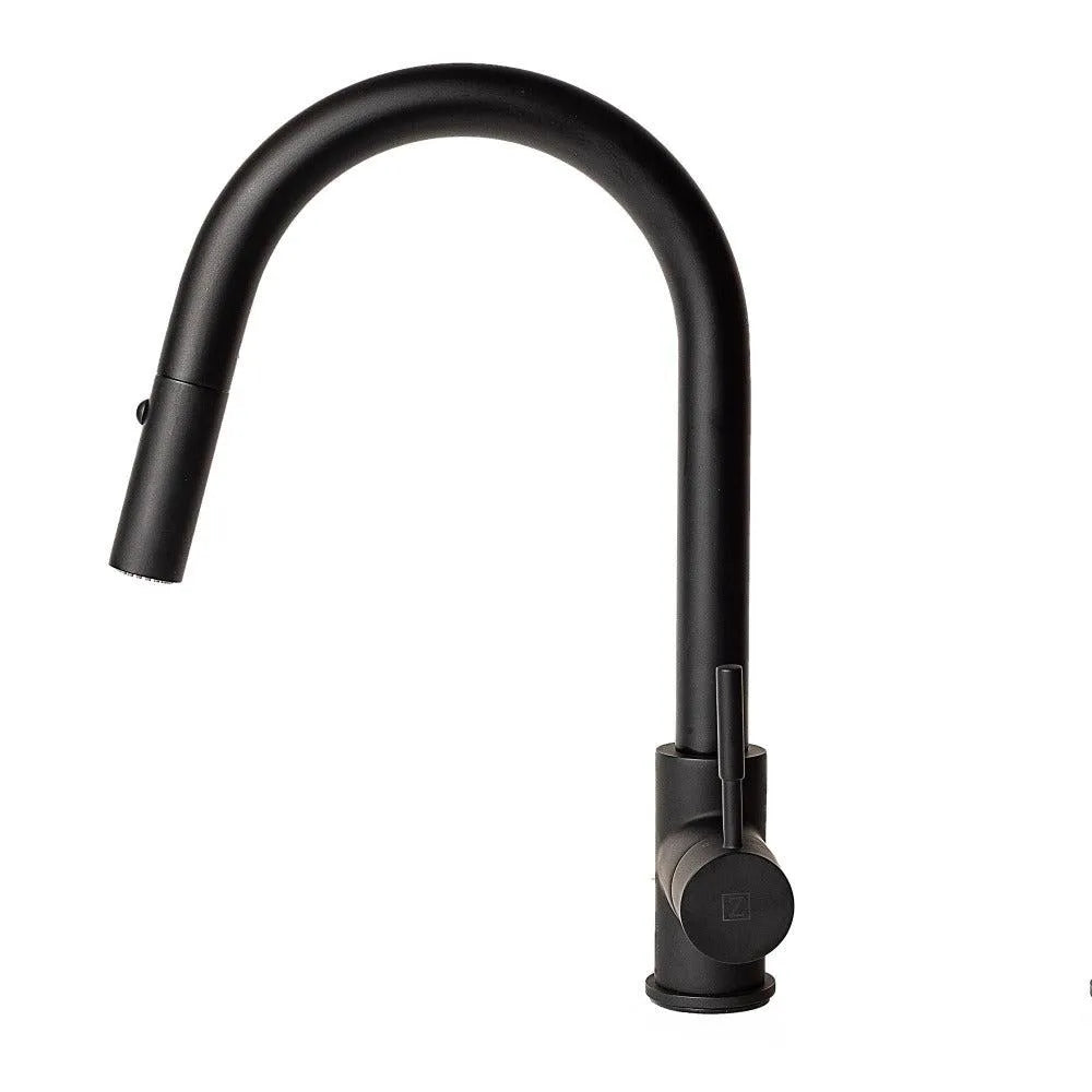 ZLINE Autograph Edition Arthur Pull Down Single Handle Kitchen Faucet in Matte Black (ATH-KF-MB) main image.