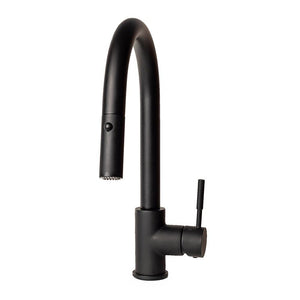 ZLINE Arthur Pull Down Single Handle Kitchen Faucet in Matte Black (ATH-KF-MB) front.