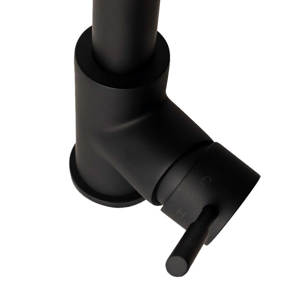 ZLINE Arthur Pull Down Kitchen Faucet in Matte Black (ATH-KF-MB) mount and handle.