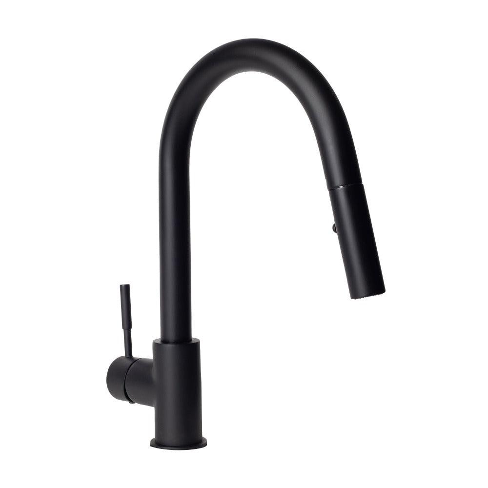 ZLINE Arthur Pull Down Kitchen Faucet in Matte Black (ATH-KF-MB) side.