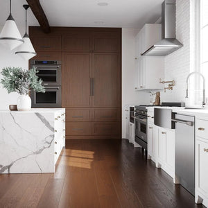 ZLINE 48 in. Convertible Vent Convertible Vent Wall Mount Range Hood in Stainless Steel (KL2-48) in a luxury kitchen.