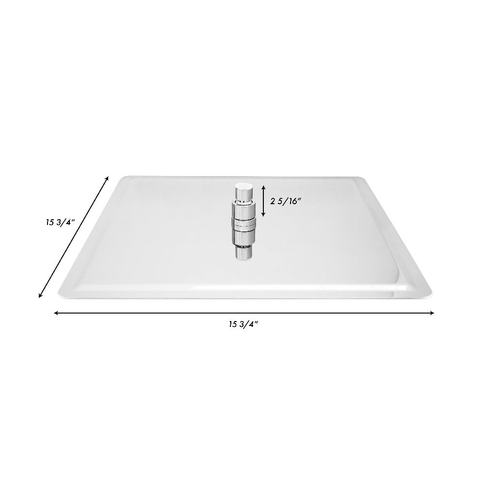 ZLINE Bliss 16 in. Rainfall Shower Head in Chrome (BLS-H16-CH) dimensional diagram.