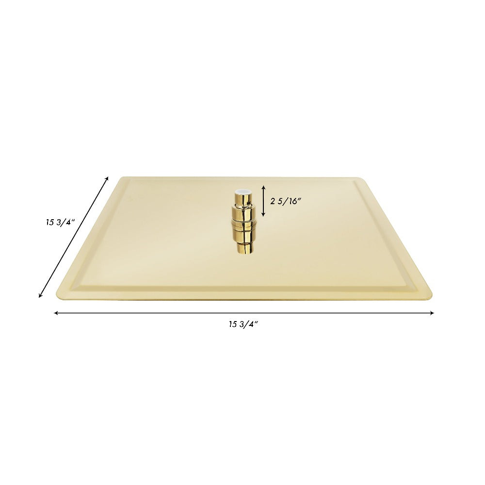 ZLINE Bliss 16 in. Rainfall Shower Head in Polished Gold (BLS-H16-PG) dimensional diagram.