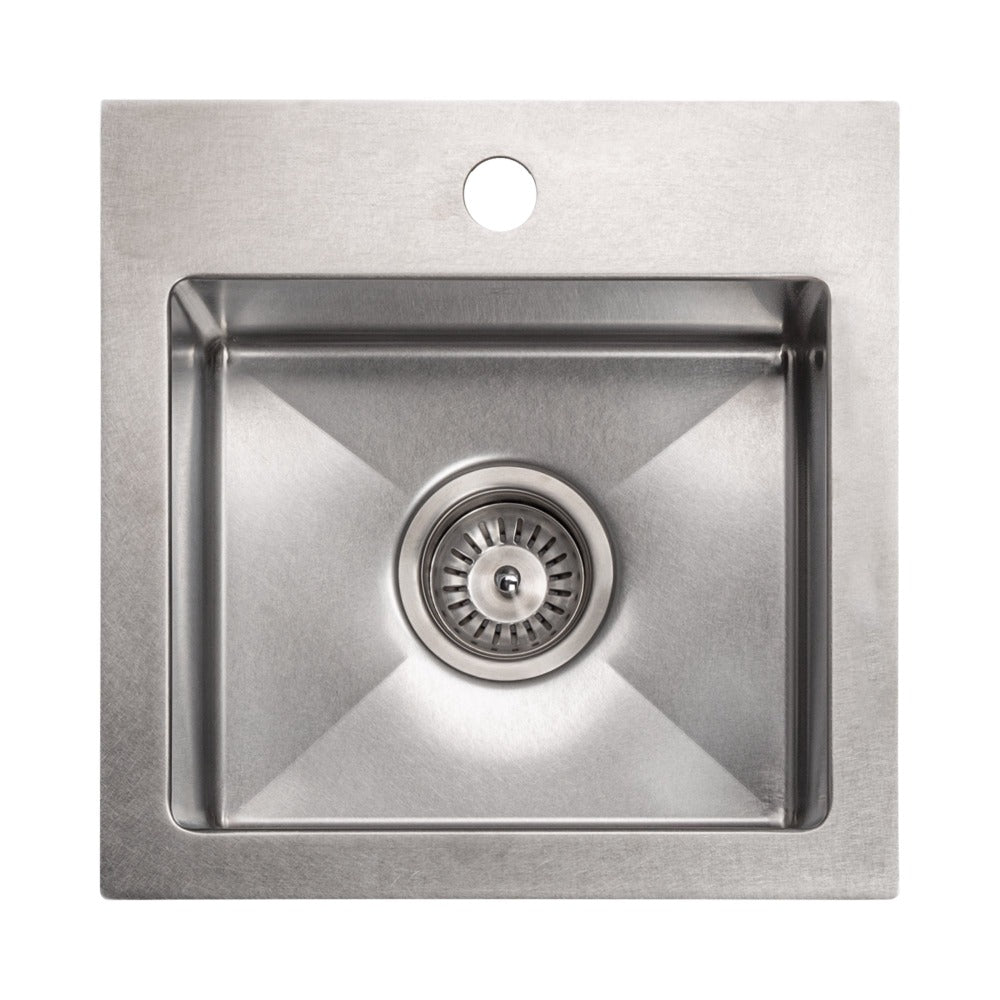 ZLINE Donner 15 in. Topmount Single Bowl Scratch Resistant Stainless Steel Bar Kitchen Sink (STS-15S) overhead.