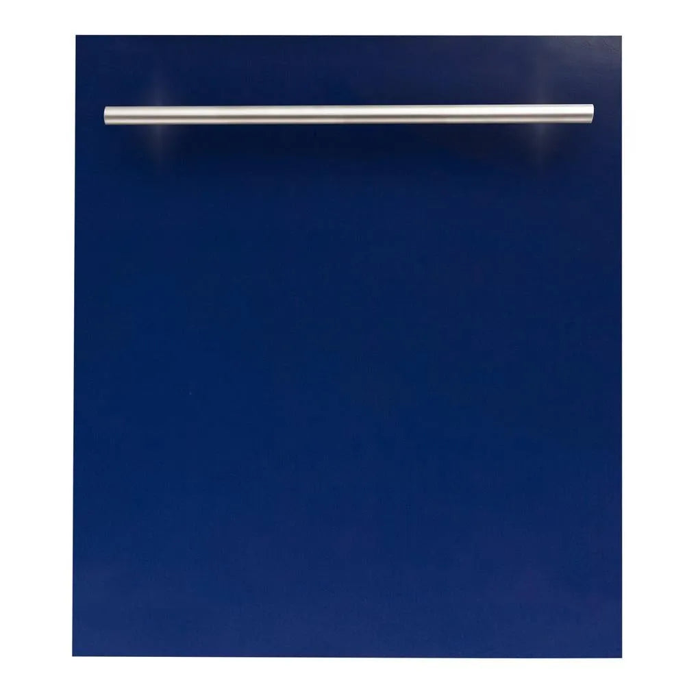 ZLINE 24 in. Top Control Dishwasher in Blue Gloss and Modern Style Handle, 52dBa (DW-BG-H-24) main image.