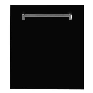 ZLINE 24 in. Top Control Dishwasher with Black Matte Panel and Traditional Style Handle, 52dBa (DW-BLM-24) main image.