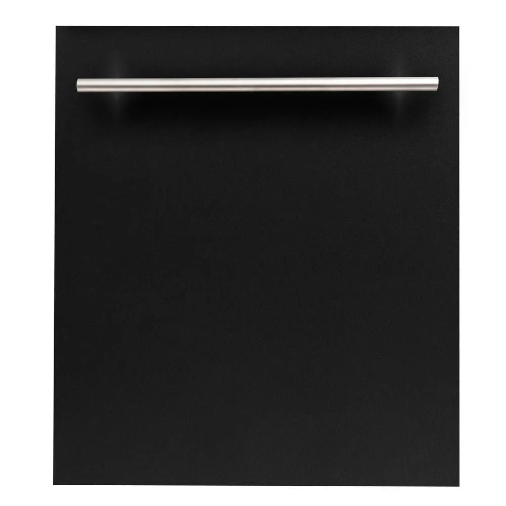 ZLINE 24 in. Top Control Dishwasher with Black Matte Panel and Modern Style Handle, 52dBa (DW-BLM-H-24) main image.