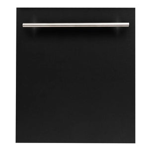 ZLINE 24 in. Top Control Dishwasher with Black Matte Panel and Modern Style Handle, 52dBa (DW-BLM-H-24) main image.