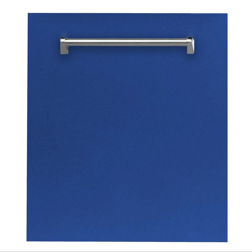 ZLINE 24 in. Top Control Dishwasher with Blue Matte Panel and Traditional Style Handle, 52dBa (DW-BM-24) main image.
