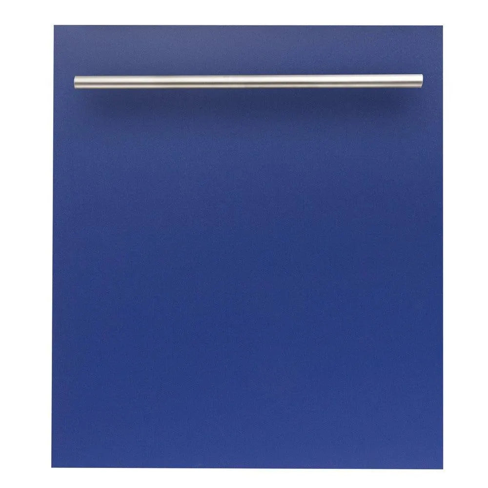 ZLINE 24 in. Top Control Dishwasher with Blue Matte Panel and Modern Style Handle, 52dBa (DW-BM-H-24) main image.