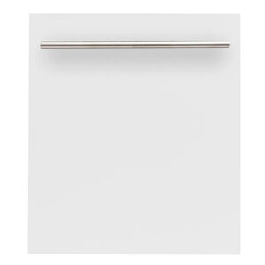 ZLINE 24 in. Top Control Dishwasher with White Matte Panel and Modern Style Handle, 52dBa (DW-WM-H-24) main image.