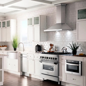 ZLINE 36 in. Convertible Vent Wall Mount Range Hood in Stainless Steel with Crown Molding (KBCRN-36)