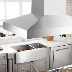ZLINE 36 in. CrownSound™ Ducted Vent Island Mount Range Hood in Stainless Steel with Built-in Bluetooth Speakers (KL3iCRN-BT-36)