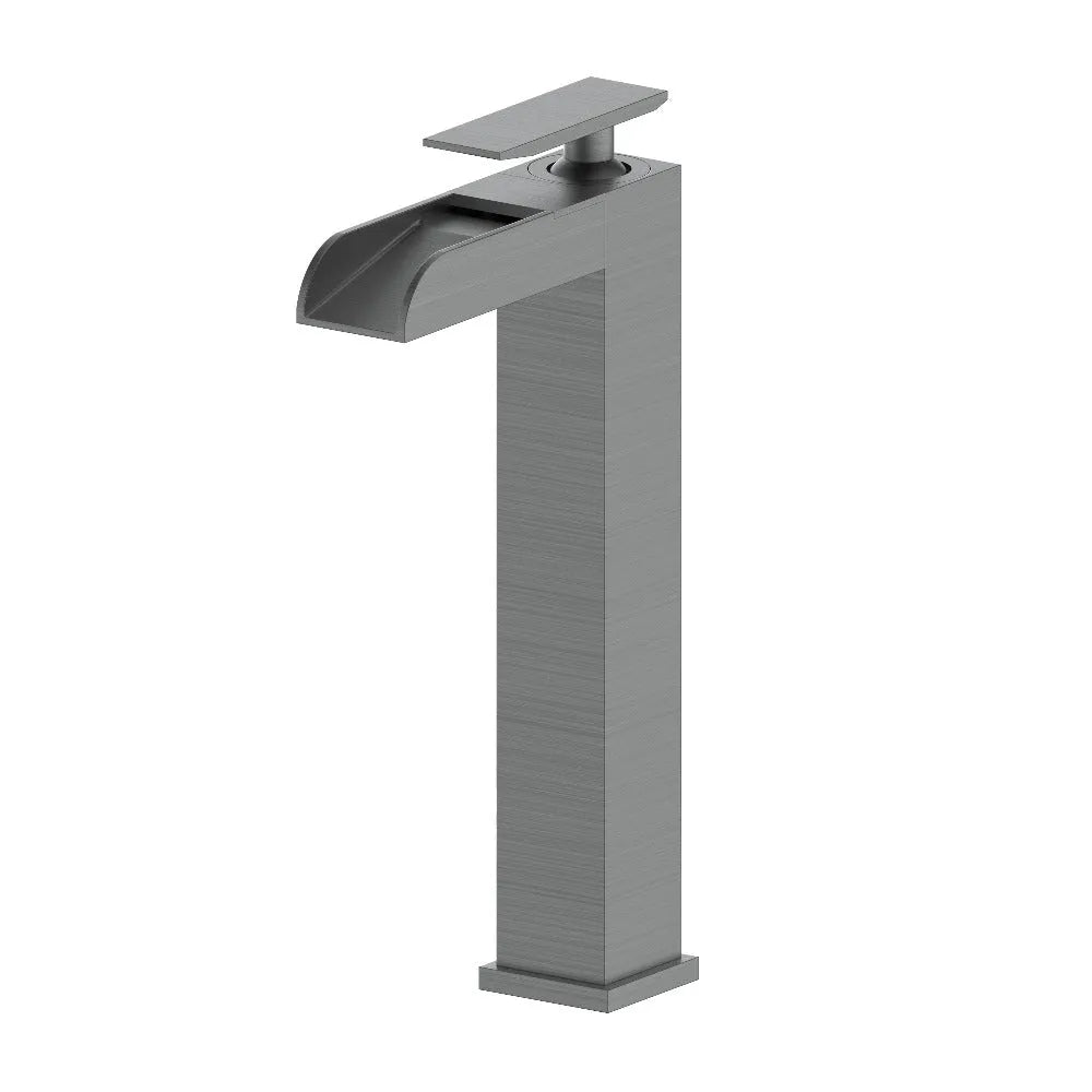 ZLINE Eagle Falls Waterfall Vessel Sink Single Handle Bath Faucet in Gun Metal (EAG-BF-GM) main image.