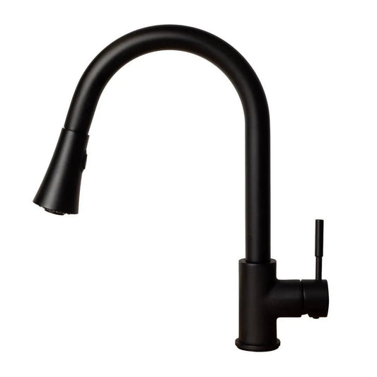 ZLINE Autograph Edition Edison Pull Down Single Handle Kitchen Faucet in Matte Black (EDS-KF-MB) main image.