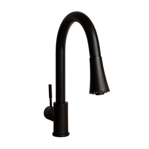 ZLINE Edison Pull Down Single Handle Kitchen Faucet in Matte Black (EDS-KF-MB) front.