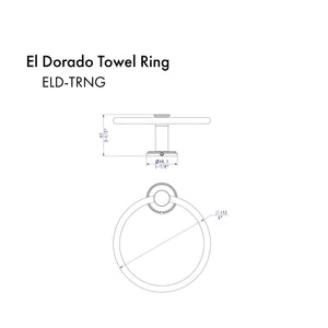 ZLINE El Dorado Towel Ring in Gun Metal (ELD-TRNG-GM) dimensional diagram.