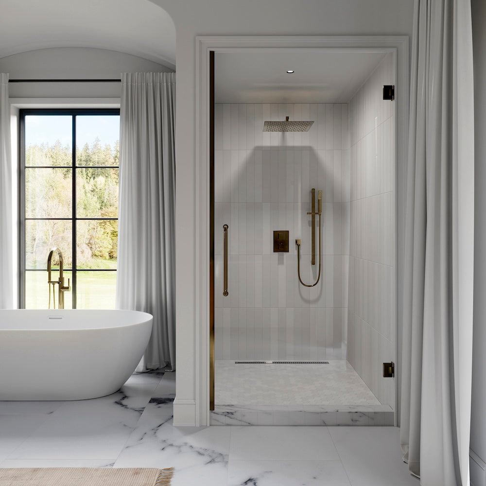 Crystal Bay Thermostatic Shower System in Polished Gold (CBY-SHS