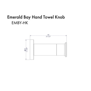 ZLINE Emerald Bay Towel Hook in Brushed Nickel (EMBY-HK-BN) dimensional diagram.