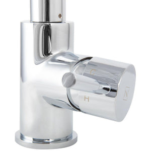 ZLINE Gemini Pull Down Single Handle Kitchen Faucet in Chrome (GEM-KF-CH) handle close-up.