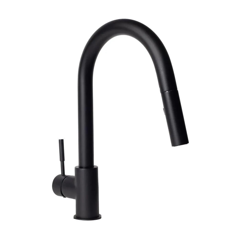 ZLINE Autograph Edition Gemini Pull Down Single Handle Kitchen Faucet in Matte Black (GEM-KF-MB) main image.