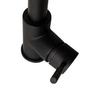 ZLINE Gemini Kitchen Faucet in Matte Black (GEM-KF-MB) mount and handle, above.