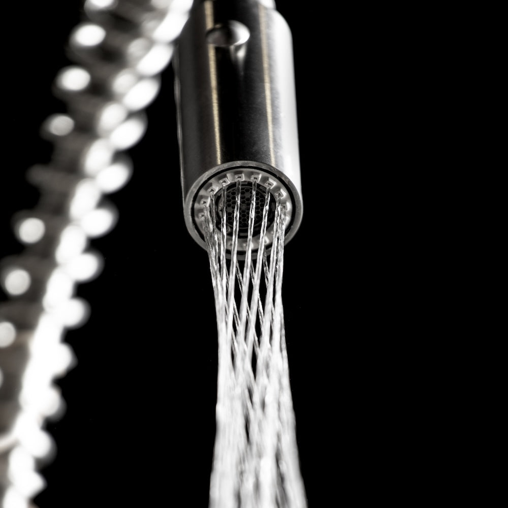 ZLINE Voltaire Pull Down Single Handle Kitchen Faucet in Matte Black (VLT-KF-MB) HPAS system