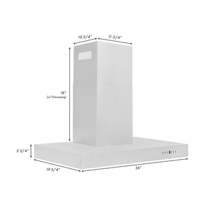 ZLINE 36 in. Convertible Vent Wall Mount Range Hood in Stainless Steel (KE-36)