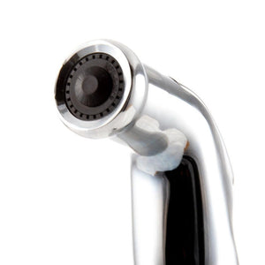 ZLINE Mona Kitchen Faucet in Chrome (MNA-KF-CH) close-up, side sprayer.