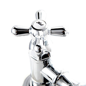 ZLINE Mona Kitchen Faucet and Side Sprayer in Chrome (MNA-KF-CH) hot water handle.