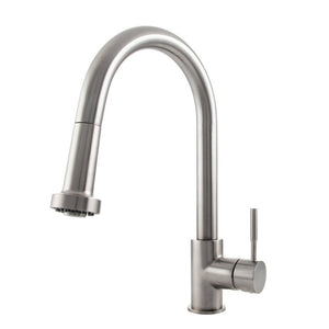 ZLINE Monet Kitchen Faucet in Brushed Nickel (MON-KF-BN) side.