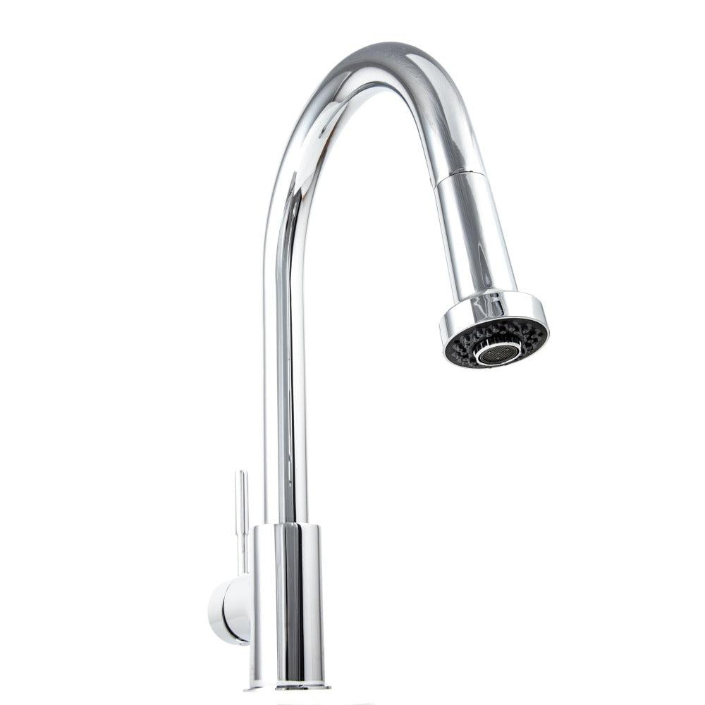 ZLINE Monet Kitchen Faucet in Chrome (MON-KF-CH) front, under.