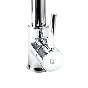 ZLINE Monet Kitchen Faucet in Chrome (MON-KF-CH) mount and handle.