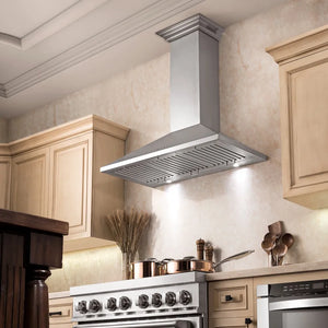 ZLINE 36 in. CrownSound™ Ducted Vent Wall Mount Range Hood in Stainless Steel with Built-in Bluetooth Speakers (KL2CRN-BT-36)