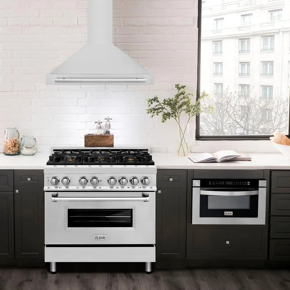 ZLINE 36 in. Convertible Stainless Steel Range Hood with Stainless Steel Handle (KB4STX-36)