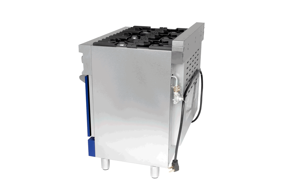 ZLINE 36 in. 4.6 cu. ft. Legacy Dual Fuel Range with 6 Burner Gas Cooktop and Electric Convection Oven in Satin Stainless Steel and Blue Matte Door (RAS-BM-36)