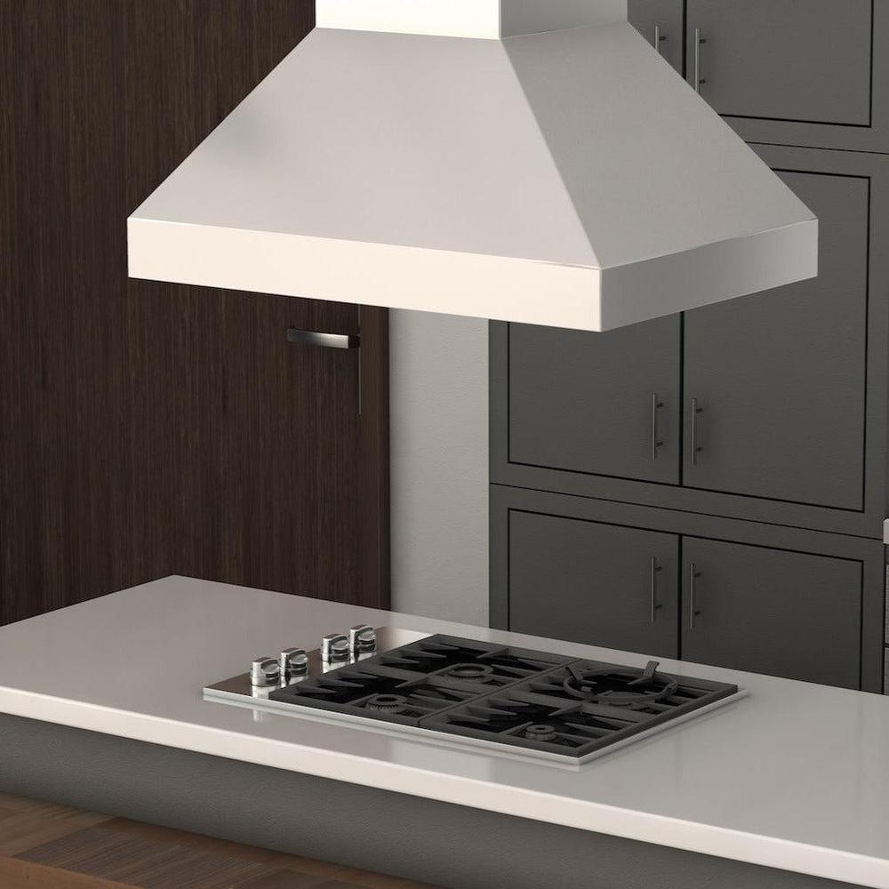 ZLINE 36 in. Ducted Island Mount Range Hood in Stainless Steel (597i-36) top.