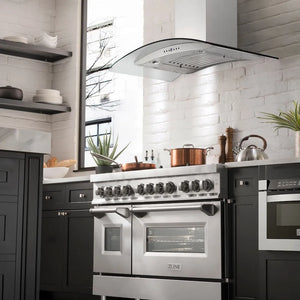 ZLINE 48 in. Convertible Vent Wall Mount Range Hood in Stainless Steel and Glass (KN4-48)