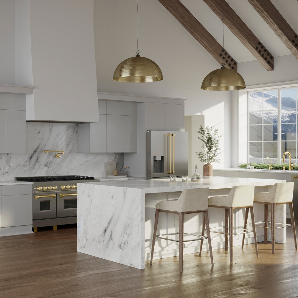 Gemini Pull Down Single Handle Kitchen Faucet in Polished Gold