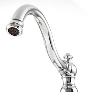 ZLINE Rembrandt Single Handle Kitchen Faucet and Side Sprayer in Chrome (REM-KF-CH) spout.