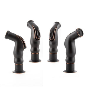 ZLINE Rembrandt Single Handle Kitchen Faucet and Side Sprayer in Oil Rubbed Bronze (REM-KF-ORB) side sprayer angles.