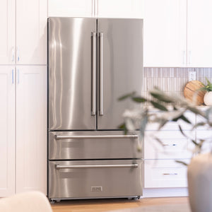 ZLINE 36 in. 22.5 cu. ft. Counter-Depth French Door Refrigerator with Ice Maker in Fingerprint-Resistant Stainless Steel (RFM-36)
