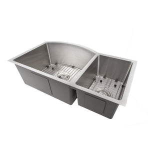 ZLINE Cortina 33 in. Undermount Double Bowl Stainless Steel Kitchen Sink with Bottom Grid (SC70D-33)