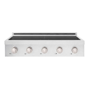 ZLINE 36 in. Paramount Induction Rangetop with 5 Element Cooktop in Satin Stainless Steel (SINRTS-36) front.