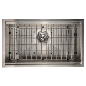 ZLINE 30 in. Garmisch Undermount Single Bowl Stainless Steel Kitchen Sink with Bottom Grid and Accessories (SLS-30)