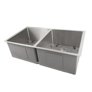ZLINE 33 in. Anton Undermount Double Bowl Stainless Steel Kitchen Sink with Bottom Grid (SR50D-33) main image.